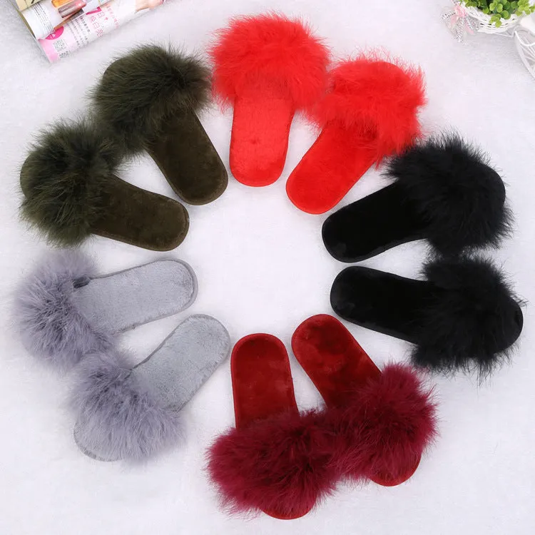 Winter thick plush home slippers