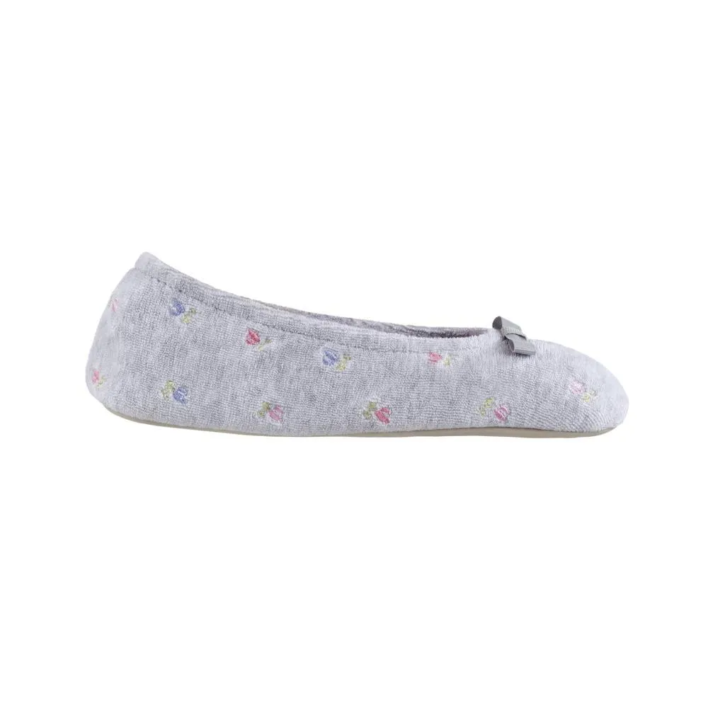 Women’s Signature Embroidered Floral Terry Ballerina Slippers