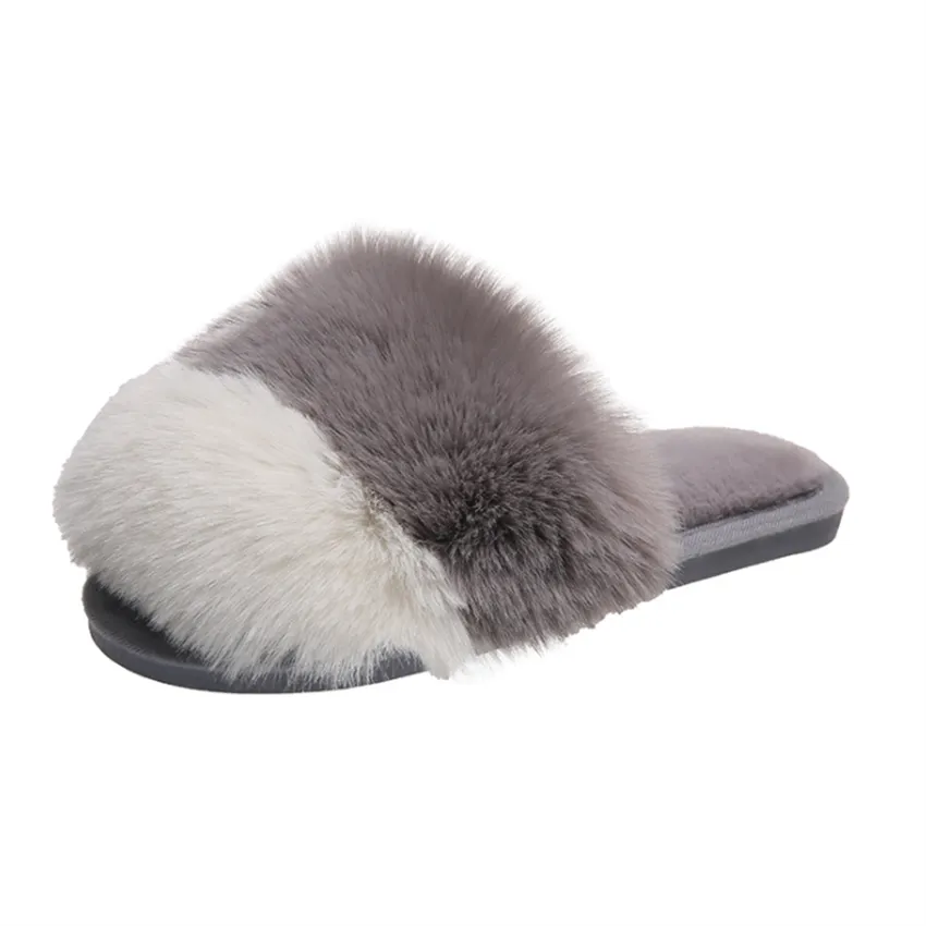 Women's Two-Tone Plush Slippers