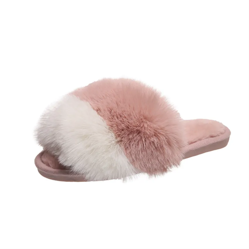 Women's Two-Tone Plush Slippers