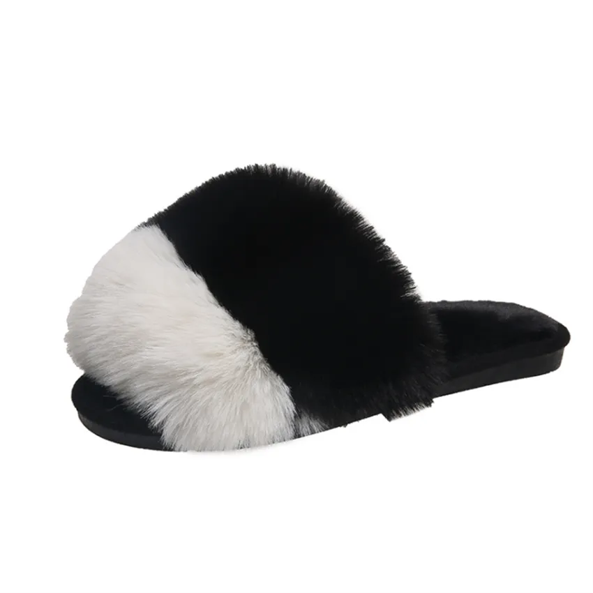 Women's Two-Tone Plush Slippers