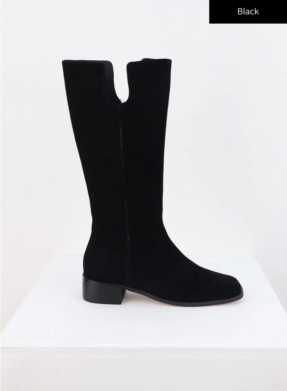 Zip-Up Suede Knee-High Boots CS305