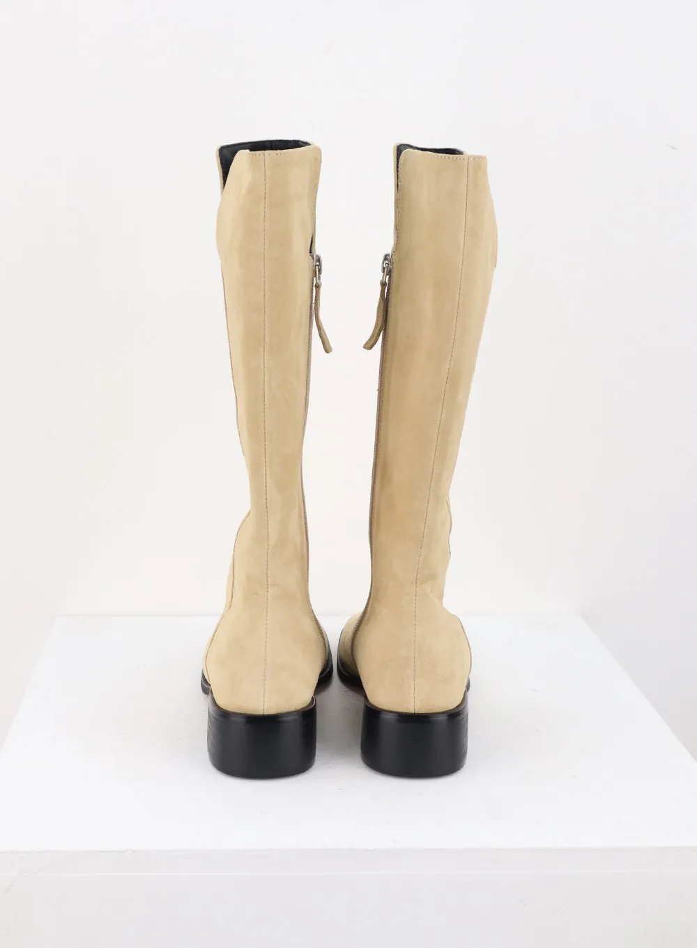 Zip-Up Suede Knee-High Boots CS305